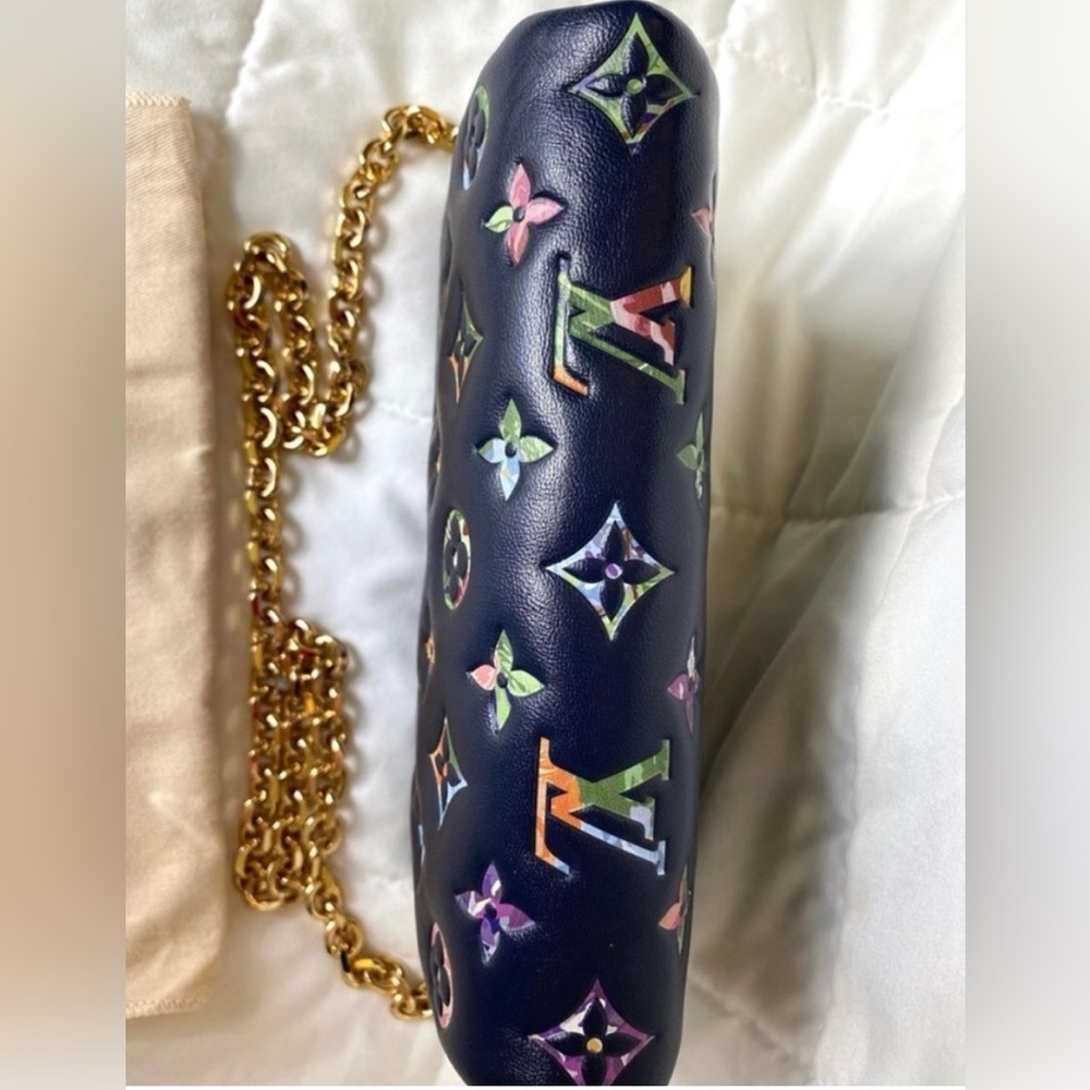 Louis Vuitton Multicolor Lambskin Embossed Monogram LV Garden l Coussin Navy - Picture 13 of 17